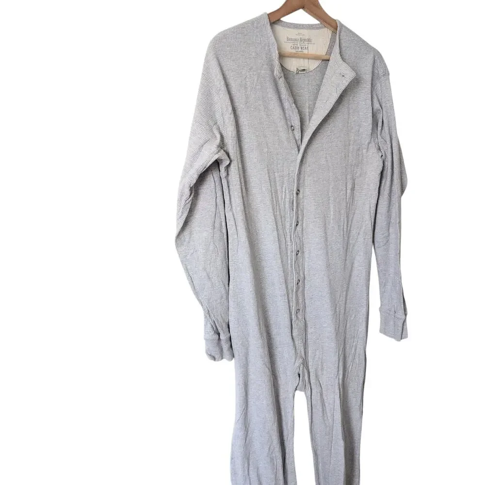 RARE Vtg Banana Republic‎ Cabin Wear 80s 90s Medium 100% Cotton One Piece Pajama